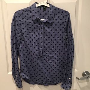 J. Crew polka dots long sleeves shirt XS
